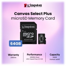 Kingston Canvas Select Plus microSD Memory Card 64GB